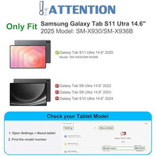 Load image into Gallery viewer, Nanhent Touchpad Keyboard Case for Samsung Galaxy Tab S11 Ultra 14.6 Inch 2025 Tablet SM-X936B/ SM-X930, 7 Color Rainbow Backlight Detachable Bluetooth Trackpad Keyboard Folio Cover with S Pen Holder
