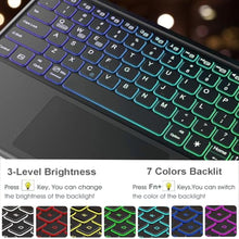 Load image into Gallery viewer, Nanhent Touchpad Keyboard Case for Samsung Galaxy Tab S11 Ultra 14.6 Inch 2025 Tablet SM-X936B/ SM-X930, 7 Color Rainbow Backlight Detachable Bluetooth Trackpad Keyboard Folio Cover with S Pen Holder
