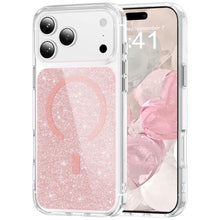 Load image into Gallery viewer, COTDINFOR Glitter Case for iPhone 17 Pro Max, [Compatible with Magsafe] Anti-Yellowing Cute Sparkly for Women Girls Clear TPU Bumper Shockproof Cover for iPhone 17 Pro Max 6.9" Bling Pink JYS
