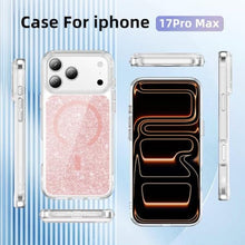 Load image into Gallery viewer, COTDINFOR Glitter Case for iPhone 17 Pro Max, [Compatible with Magsafe] Anti-Yellowing Cute Sparkly for Women Girls Clear TPU Bumper Shockproof Cover for iPhone 17 Pro Max 6.9" Bling Pink JYS
