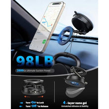 Load image into Gallery viewer, Vacuum Magnetic Suction Car Phone Holder for Magsafe, 360 Adjustable Suction Cup Phone Mount for Car Gym Mirror, Compatible with iPhone &amp; Android
