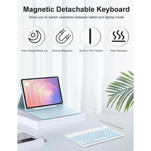 Load image into Gallery viewer, Keyboard Case for Samsung Galaxy Tab S11 11inch 2025, Detachable Backlit Keyboard for Galaxy Tablet S11 Cover with Pen Holder, 7-Color Backlight Keypad Case for Samsung Tab 11'' SM-X730/X736B, Blue
