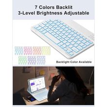 Load image into Gallery viewer, Keyboard Case for Samsung Galaxy Tab S11 11inch 2025, Detachable Backlit Keyboard for Galaxy Tablet S11 Cover with Pen Holder, 7-Color Backlight Keypad Case for Samsung Tab 11'' SM-X730/X736B, Blue
