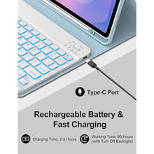 Load image into Gallery viewer, Keyboard Case for Samsung Galaxy Tab S11 11inch 2025, Detachable Backlit Keyboard for Galaxy Tablet S11 Cover with Pen Holder, 7-Color Backlight Keypad Case for Samsung Tab 11'' SM-X730/X736B, Blue
