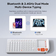 Load image into Gallery viewer, Miritz Mini Keyboard with Touchpad, Mini Bluetooth Keyboard, Ultra-Compact Portable for IT Professionals, Field Service Technicians, Home Theater PC &amp; Multi-Device Travel - Durable &amp;Reliable, White

