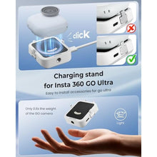 Load image into Gallery viewer, Maectech Charging Base for Insta360 GO Ultra Charging Dock Station for GO Ultra Accessories Quick Release Mount - White
