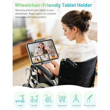 Load image into Gallery viewer, Evekea Tablet Holder, iPad Holder for Stroller/Treadmill/Golf Cart/Boat/Mic Stand/Wheelchair/Gym Bicycle Handlebar Clamp, 360Adjustable Tablet Stand for 4.7-12.9" iPad Pro Galaxy Tabs
