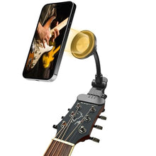 Load image into Gallery viewer, Khazylorr Guitar Phone Holder, for Magsafe Guitar Phone Mount Clip, 360 Rotation Magnetic Phone Holder for Guitars Bass Ukulele, Compatible with iPhone Samsung All Smartphones (Magnetic)
