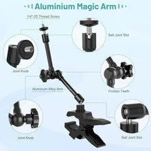 Load image into Gallery viewer, Phone Holder Jaw Flex Clamp Clip Mount,360Adjustable Aluminium Alloy Arm Mount,Cellphone Clip Stand for Desk/Table/Post/Board,Compatible with 3.5~7.5" iPhone/HTC/LG/Huawei/Galaxy/Gopro Hero
