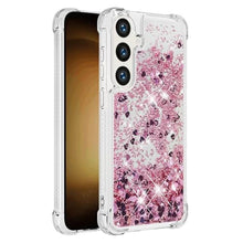 Load image into Gallery viewer, COTDINFOR Phone Case for Samsung Galaxy S26 Plus Case Glitter Bling Liquid Cute Floating Quicksand Shockproof Protective Bumper Durable Soft TPU Clear Cover for Samsung Galaxy S26 Plus Love Rose YB
