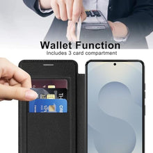Load image into Gallery viewer, COTDINFOR Magnetic for Samsung Galaxy S26 Ultra Wallet Case with Card Holder [RFID Blocking ][Compatible with MagSafe] Leather Flip Clear TPU Protection Case for Samsung Galaxy S26 Ultra Black JD
