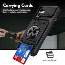 Load image into Gallery viewer, COTDINFOR Compatible with Samsung Galaxy A17 5G Case with Card Holder Built-in 2 Card Holder and Stand Military Grade Protection Shockproof Wallet Phone Case for Samsung Galaxy A17 5G Black LM
