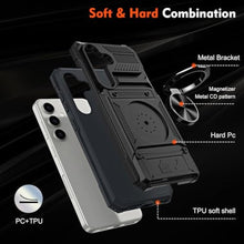 Load image into Gallery viewer, COTDINFOR Compatible with Samsung Galaxy A17 5G Case with Card Holder Built-in 2 Card Holder and Stand Military Grade Protection Shockproof Wallet Phone Case for Samsung Galaxy A17 5G Black LM
