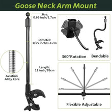 Load image into Gallery viewer, Urgown Tablet Holder Mount, Adjustable Gooseneck Arm Clamp for Treadmill/Indoor Cycle/Stroller/Wheelchair/Boat, Compitable with 4.7-13" Tablet/Phone/Kindle/Switch

