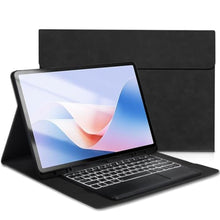 Load image into Gallery viewer, Keyboard Case for Samsung Galaxy Tab S11 Ultra 14.6inch - 7 Colors Backlit Magnetic Trackpad Keyboard, S Pen Holder, Premium PU Leather Cover with Auto Sleep/Wake,Grey (Black)
