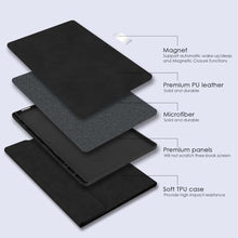 Load image into Gallery viewer, Keyboard Case for Samsung Galaxy Tab S11 Ultra 14.6inch - 7 Colors Backlit Magnetic Trackpad Keyboard, S Pen Holder, Premium PU Leather Cover with Auto Sleep/Wake,Grey (Black)
