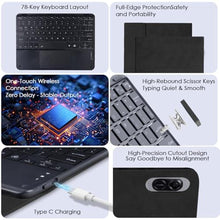 Load image into Gallery viewer, Keyboard Case for Samsung Galaxy Tab S11 Ultra 14.6inch - 7 Colors Backlit Magnetic Trackpad Keyboard, S Pen Holder, Premium PU Leather Cover with Auto Sleep/Wake,Grey (Black)
