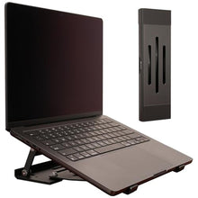 Load image into Gallery viewer, Psitek Aluminum Fold &amp; Laptop Riser Stand 3-in-1 Adjustable, Foldable Cooling Stand with Integrated Storage Box, Ruler and Ultra-Slim Portable Design for MacBook, Tablet, Ipad, Keyboard and All Laptop
