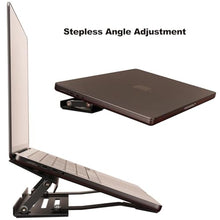 Load image into Gallery viewer, Psitek Aluminum Fold &amp; Laptop Riser Stand 3-in-1 Adjustable, Foldable Cooling Stand with Integrated Storage Box, Ruler and Ultra-Slim Portable Design for MacBook, Tablet, Ipad, Keyboard and All Laptop
