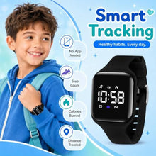 Load image into Gallery viewer, A ALPS Kids Watches for Girls Boys Digital Sport Watch with Step Counter Pedometer Vibration Alarm Clock, No App Waterproof Fitness Tracker Kids Watch Boys Girls Teens Students Ages 5-16, EBlack_8522
