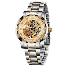 Load image into Gallery viewer, A ALPS Watches, Men's Watches Mechanical Hand-Winding Skeleton Classic Business Fashion Stainless Steel Steampunk Dress Watch Gold_1

