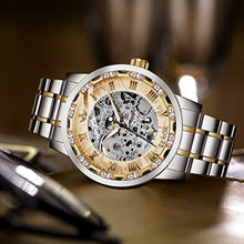 Load image into Gallery viewer, A ALPS Watches, Men's Watches Mechanical Hand-Winding Skeleton Classic Business Fashion Stainless Steel Steampunk Dress Watch Gold_1024
