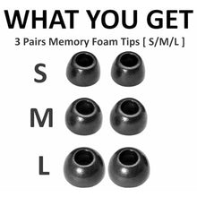 Load image into Gallery viewer, A-Focus for Pixel Buds Pro 2 Memory Foam Ear Tips, 3 Pairs Replacement Comfortable No Silicone Pain Fit in Case Eartips Cover Compatible with New Google Pixel Buds 2 Pro Black L/M/S_610
