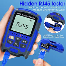 Load image into Gallery viewer, A-M50 Fiber Optic Cable Tester Portable -50~+26dbm Optical Power Meter Integrated Machine 30 FC/SC/ST Universal Interface Fiber Tester (OPM&amp;RJ45) with LC Adapter, Blue_1185
