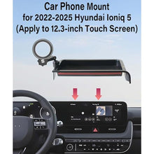 Load image into Gallery viewer, AbeeyGeomarn Magnetism Car Phone Holder for 2022-2025 Hyundai Ioniq 5 Accessories Apply to 12.3 Inch Screen Fixed Clip MagSafe Cell Phone Mount with Dashboard Storage Tray One-Hand Operation, Black_1346
