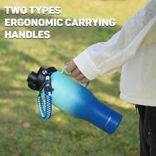 Load image into Gallery viewer, ABOTOCUP Water Bottle 40oz, Insulated Water Bottle with Handle &amp; Straw Lids, Stainless Steel Water Bottle Fits in Any Car Cup Holder, Travel Cup Double Wall BPA-Free Leak-proof to Keep Cold &amp;Hot, GreenBlueGradientwithhandle_6558
