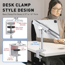Load image into Gallery viewer, AboveTEK Anti Theft Locking Tablet Stand Holder - 360/320 POS Swivel - Lockable Tablet Security Stand Lock, Desktop Table Clamp Mount Fits 7 to 11 Inch iPad Fire Microsoft Galaxy Tab Google (Silver)_7685
