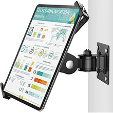 Load image into Gallery viewer, AboveTEK Tablet Wall Mount - Fits 7 to 11 Inch Tablets Including iPad, Galaxy Tab, Slate, Fire and More-Anti Theft Security Lock and Key - Articulating Swivel Holder for Portrait and Landscape(Black)_1
