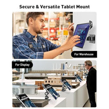 Load image into Gallery viewer, AboveTEK Tablet Wall Mount - Fits 7 to 11 Inch Tablets Including iPad, Galaxy Tab, Slate, Fire and More-Anti Theft Security Lock and Key - Articulating Swivel Holder for Portrait and Landscape(Black)_8523
