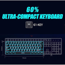 Load image into Gallery viewer, abucow 60% Gaming Keyboard Minimalist Portable Wired Ultra-Compact Mini Imitation 61 Keys RGB Backlit Keyboard (Black)_6868
