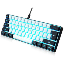 Load image into Gallery viewer, abucow 60% Percent Gaming Keyboard Minimalist Portable Wired Ultra-Compact Mini Imitation 61 Keys RGB Backlit Keyboard (White-Black), WhiteBlack_1
