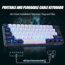Load image into Gallery viewer, abucow 60% Percent Gaming Keyboard Minimalist Portable Wired Ultra-Compact Mini Imitation 61 Keys RGB Backlit Keyboard (White-Black), WhiteBlack_6982
