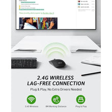 Load image into Gallery viewer, Acer Computer Mouse Wireless, 2.4G Slim USB Wireless Mice with USB Receiver, Small Sized Hands, 800/1200/1600 Adjustable DPI Optical Laptop Mouse with 4 Buttons, Portable for Laptop, Desktop, PC, Black_7267
