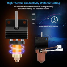 Load image into Gallery viewer, ACROSSXD K1/K1 Max/K1C Hotend Upgrades Kit, K1 Series Ceramic Heating Block Kit, 3D Printers Hotend with Integrated Quick-Swap Nozzle, Supports 300C High Temperature, 600mm/s High-Speed, black_415
