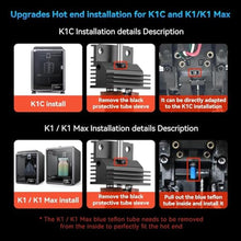 Load image into Gallery viewer, ACROSSXD K1/K1 Max/K1C Hotend Upgrades Kit, K1 Series Ceramic Heating Block Kit, 3D Printers Hotend with Integrated Quick-Swap Nozzle, Supports 300C High Temperature, 600mm/s High-Speed, black_417
