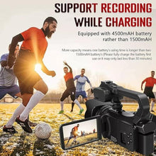 Load image into Gallery viewer, Acuvar 4K/6K Camcorder Video Camera 64MP 60FPS Vlogging Camera for YouTube, WiFi, LED Light, Mic, 64GB SD Card Live Stream Webcam_2015
