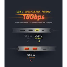 Load image into Gallery viewer, ADAM elements USB-C Gen2 Hub/Laptop Docking Station CASA Hub A09 9in1 Multiport Adapter for Mac &amp; PC - USB-C 3.1 Gen2, USB-C PD, USB-A 3.1 Gen2 x2, USB-A 2.0, HDMI, VGA, SD &amp; microSD Card Reader_1484

