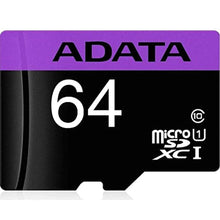 Load image into Gallery viewer, ADATA Premier 64GB microSDHC/SDXC UHS-I U1 Class 10 Memory Card with Adapter (AUSDX64GUICL10-RA1), Black_1
