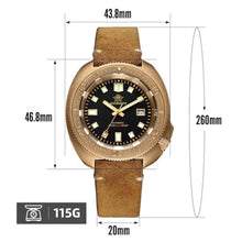 Load image into Gallery viewer, ADDIESDIVE Bronze Automatic Dive Watch Mens Wristwatch 200 M Waterproof Vintage Genuine Suede Leather Strap_7952
