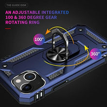 Load image into Gallery viewer, ADDIT i Phone 14 Case, for iPhone 14 Case,with Kickstand Ring,Adjustable Stand,Military Grade,Heavy Duty Protection,Shockproof,Anti-Fingerprint,Support Magnet Car Mount,Blue_8198
