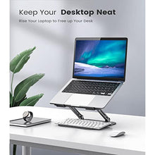 Load image into Gallery viewer, Adjustable Laptop Stand for Desk, Aluminum Portable Laptop Stand, Lightweight 500g, Foldable Ergonomic Computer Notebook stand Holder for 11-16" MacBook Air Pro, Dell XPS,HP Computer Notebook, Black_5225
