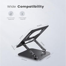 Load image into Gallery viewer, Adjustable Laptop Stand for Desk, Aluminum Portable Laptop Stand, Lightweight 500g, Foldable Ergonomic Computer Notebook stand Holder for 11-16" MacBook Air Pro, Dell XPS,HP Computer Notebook, Black_5227
