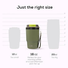 Load image into Gallery viewer, ADOTEM Insulated 16oz Stainless Steel Tumbler Mug Leakproof Double Walled Vacuum Thermal Coffee Cup with 2-in-1 Straw &amp; Lid, Cupholder-Friendly Travel Mug for Hot &amp; Cold Drinks (Olive Green), OliveGreen_5727
