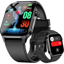Load image into Gallery viewer, Advanced Health Smartwatch for Women Men with Real-Time Monitoring of Heart Rate, Blood Oxygen, Body Temperature, Blood Pressure, Sleep Auality and Stress Levels.Always-On Display, for Android &amp; iOS, Black_1
