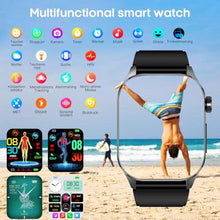 Load image into Gallery viewer, Advanced Health Smartwatch for Women Men with Real-Time Monitoring of Heart Rate, Blood Oxygen, Body Temperature, Blood Pressure, Sleep Auality and Stress Levels.Always-On Display, for Android &amp; iOS, Black_1221
