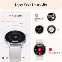Load image into Gallery viewer, aeac Smart Watch for Women, AMOLED Ultra-Clear Screen Activity Trackers with Heart Rate/Sleep/SpO2 Monitor, Smartwatch for iPhone/Samsung/Android, 110+ Sport Modes (Grey, S/M/L, Grey)_235

